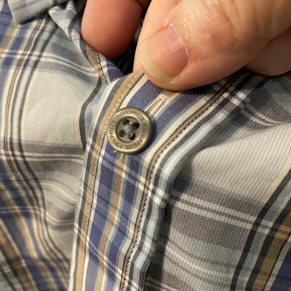 Fish Hippie Solace Collection Stretch Plaid Button Down Shirt XXL cotton blend - Picture 3 of 7